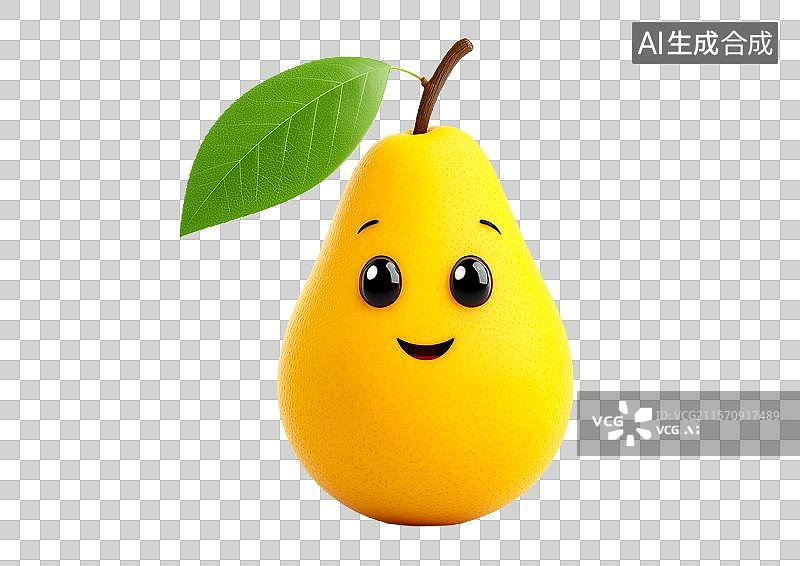 【AI数字艺术】【免抠png素材】3D卡通大黄梨图片素材