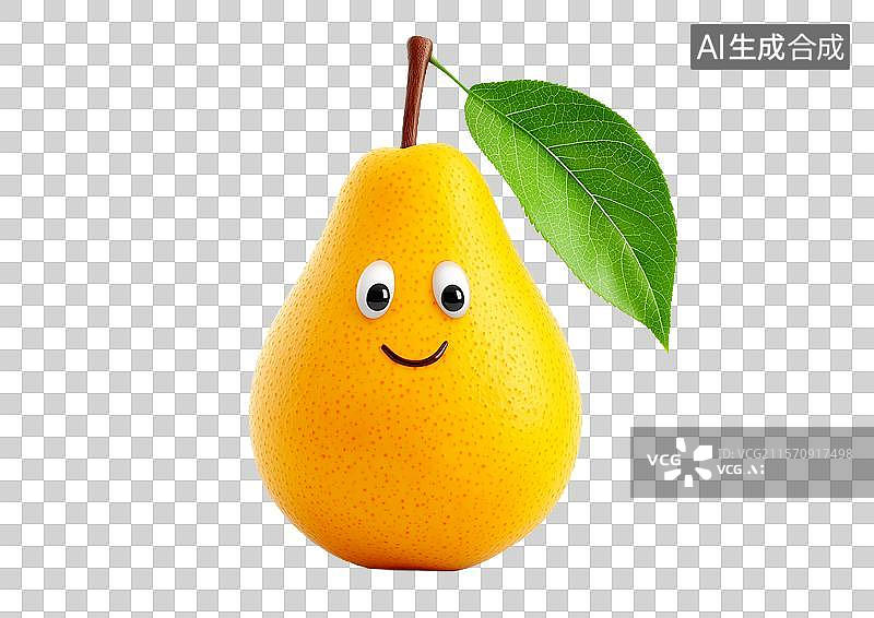 【AI数字艺术】【免抠png素材】3D卡通大黄梨图片素材