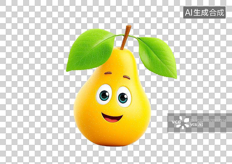 【AI数字艺术】【免抠png素材】3D卡通大黄梨图片素材