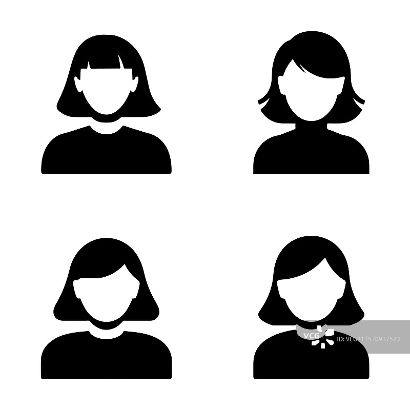 女性用户图标集图片素材