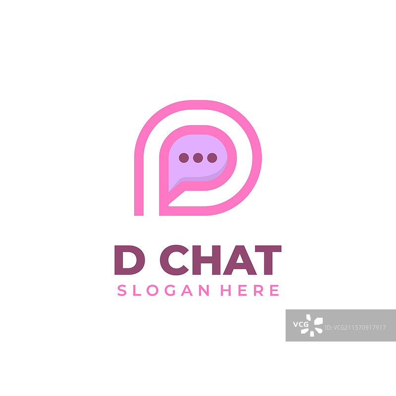 字母D与聊天图标组合的标志图片素材