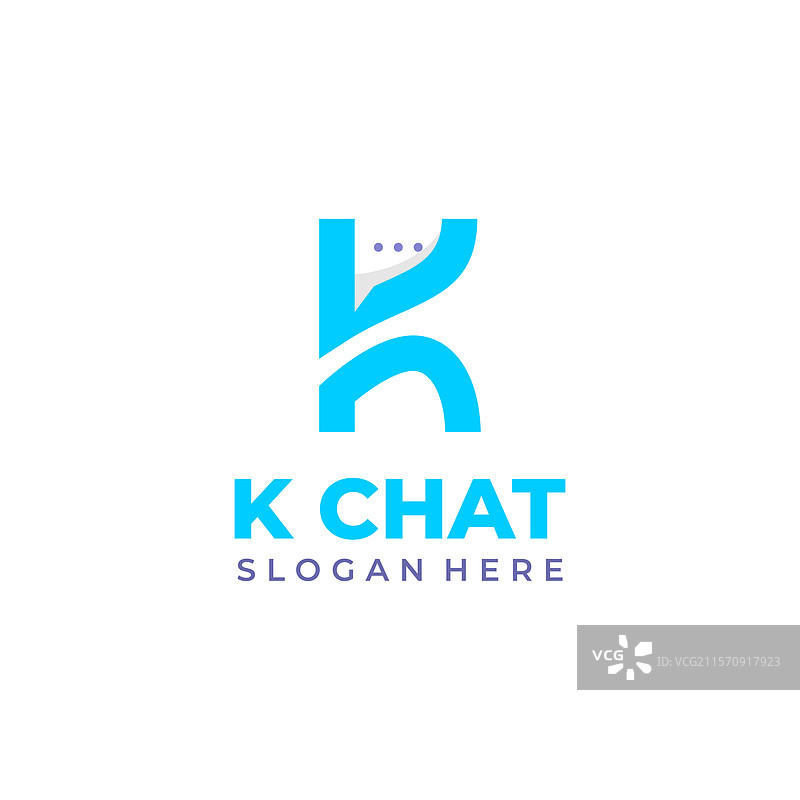 字母K与聊天图标组合的标志图片素材