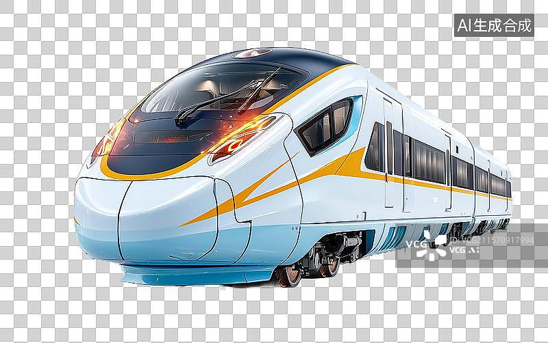 【AI数字艺术】【免抠png素材】白底背景上一辆高铁列车图片素材