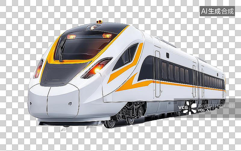 【AI数字艺术】【免抠png素材】白底背景上一辆高铁列车图片素材