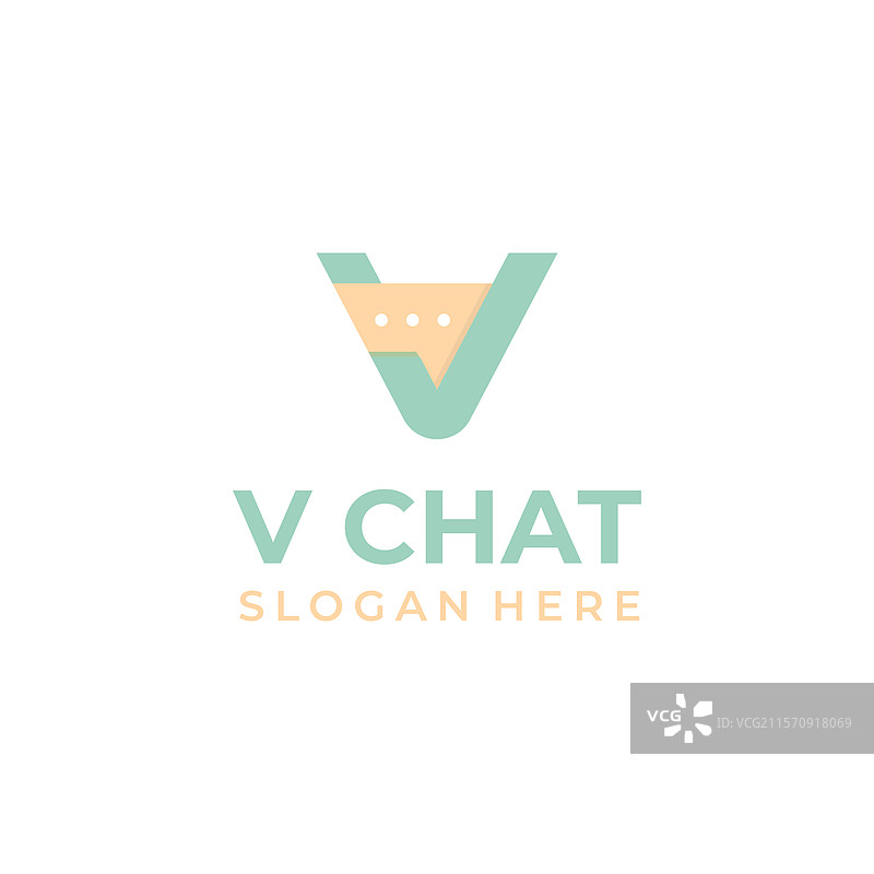字母V与聊天图标组合的标志图片素材