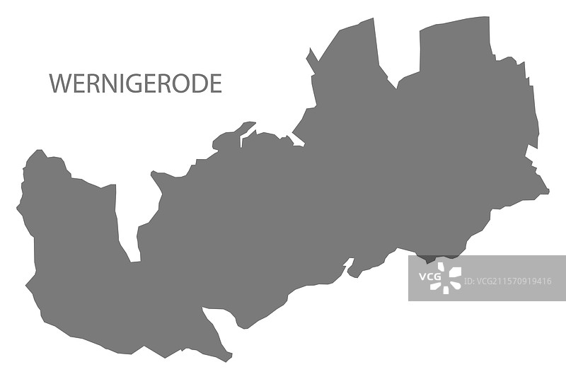 温尼戈尔德市地图，灰色区划图片素材