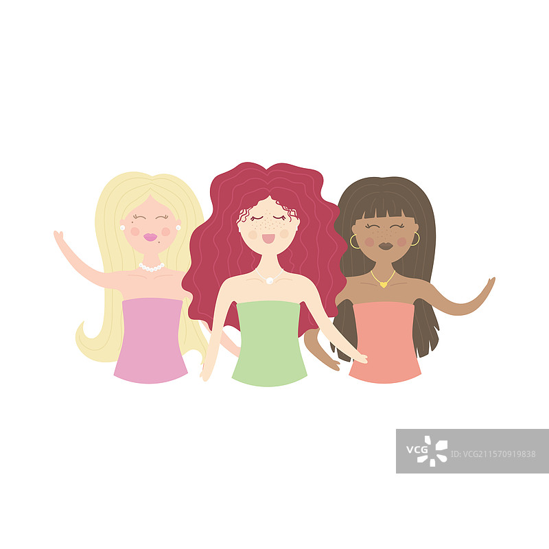 三个不同的女性图片素材