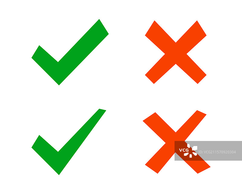 勾号和叉号图标集图片素材