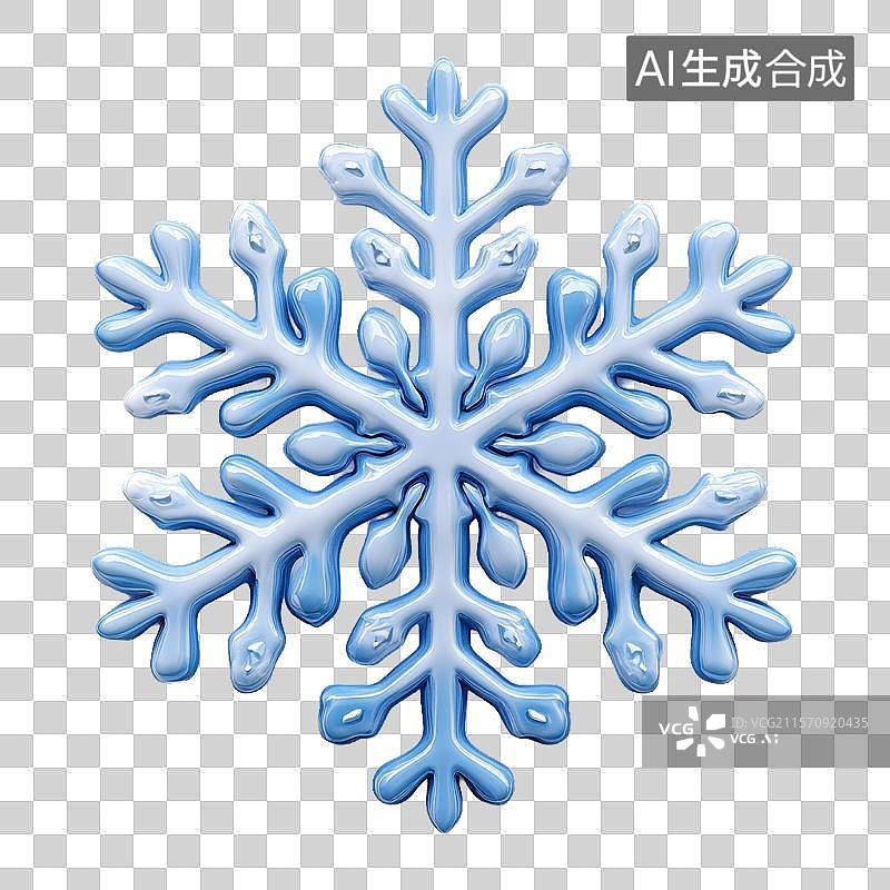 【AI数字艺术】蓝色雪花图案图片素材
