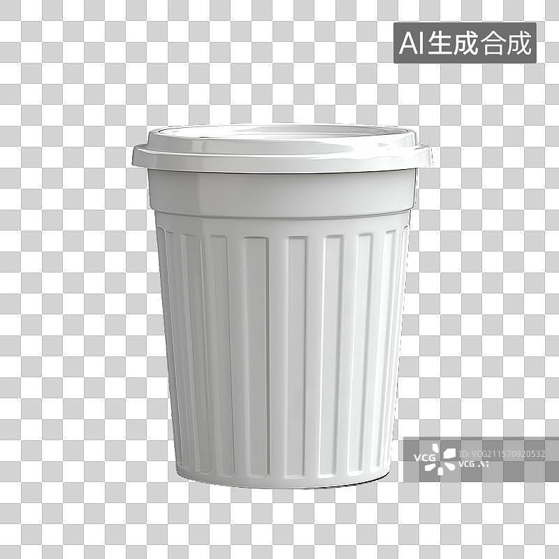【AI数字艺术】白色塑料垃圾桶图片素材