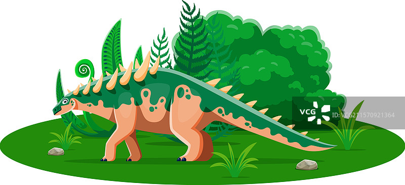 卡通恐龙波拉肯图斯或史前蜥蜴图片素材