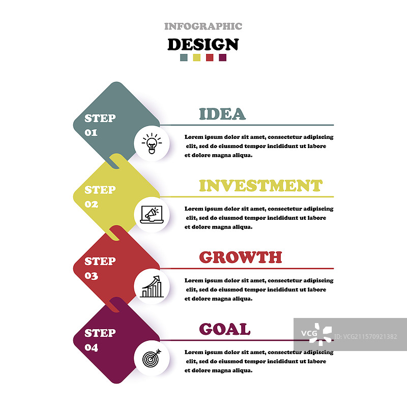 步骤流程工作流程信息图模板图片素材