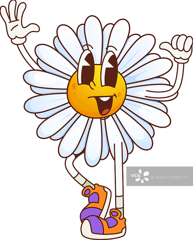 快乐的格鲁维雏菊洋甘菊花角色图片素材