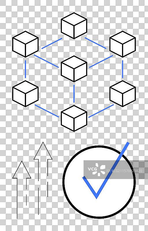 互联立方体的区块链网络图片素材