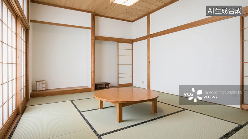 【AI数字艺术】日式榻榻米房间图片素材