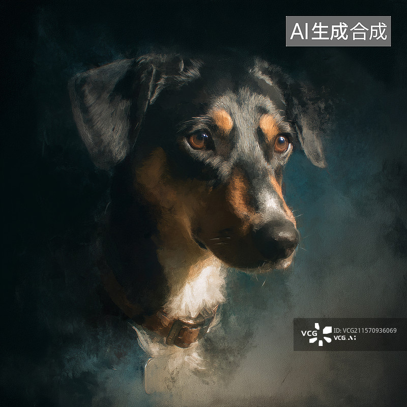 【AI数字艺术】夜色中的忠诚伙伴图片素材