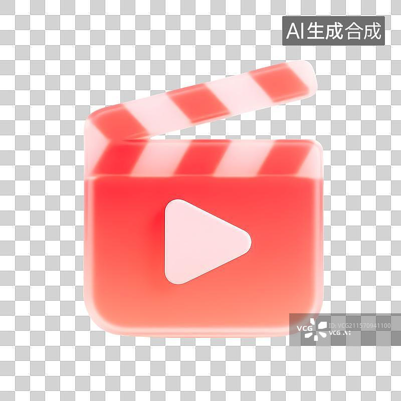 【AI数字艺术】红色电影拍板图标图片素材