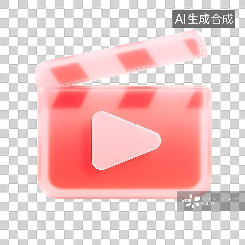 【AI数字艺术】红色电影拍板图标图片素材