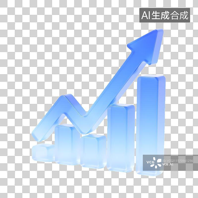 【AI数字艺术】蓝色增长图表与箭头图片素材