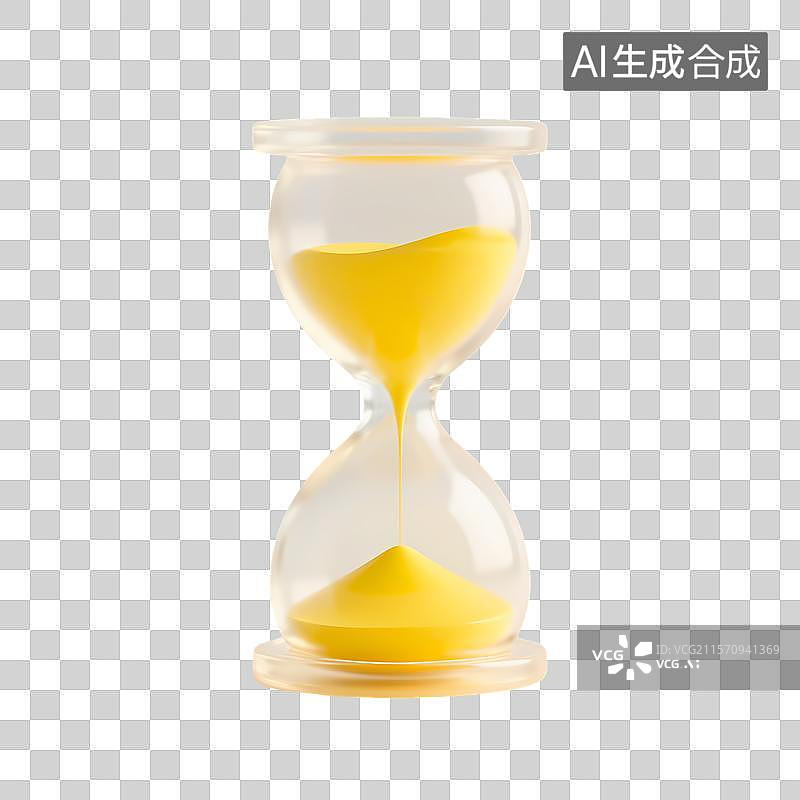 【AI数字艺术】黄色沙漏中的时间流逝图片素材