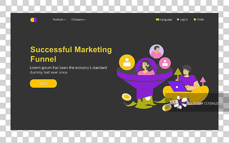 业务流程规模平坦图片素材