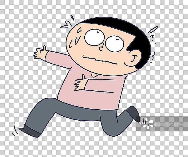 惊慌逃跑的商业人物图片素材