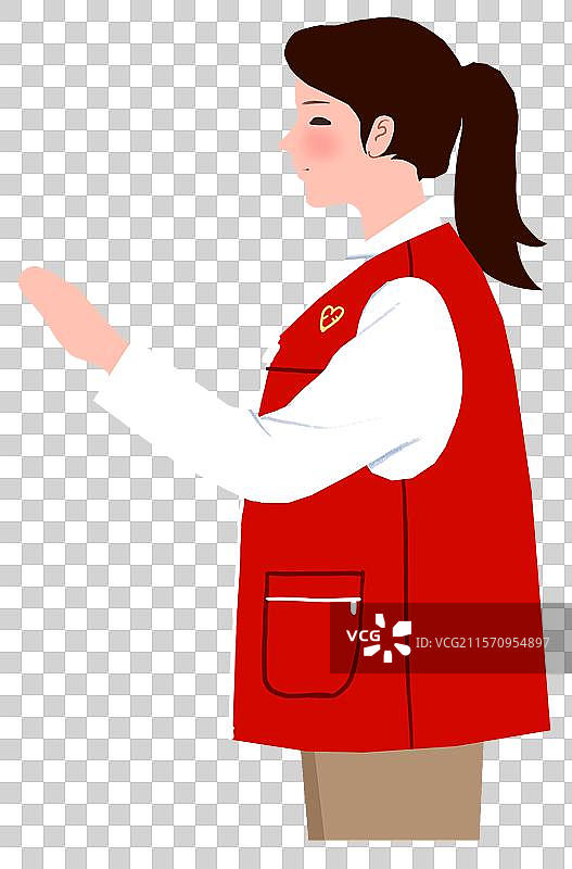 做摆手制止动作的女性志愿者图片素材