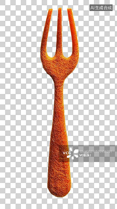 【AI数字艺术】橙色毛毡风格的叉创意图片素材
