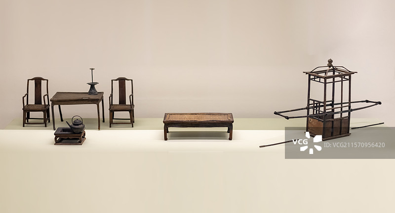 家具模型 明万历 上海市卢湾区肇嘉浜路潘允徵墓 上海博物馆东馆图片素材