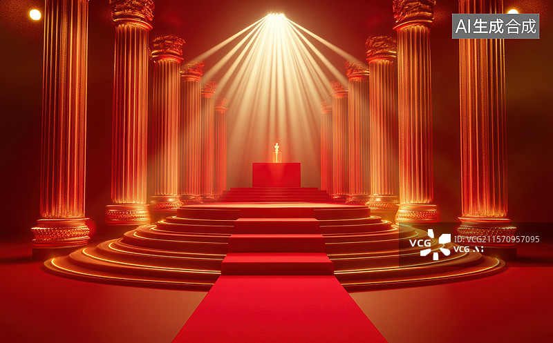 【AI数字艺术】辉煌殿堂光芒四射图片素材