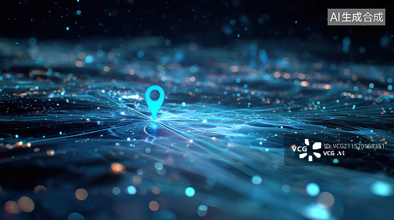 【AI数字艺术】网络地图定位图标图片素材