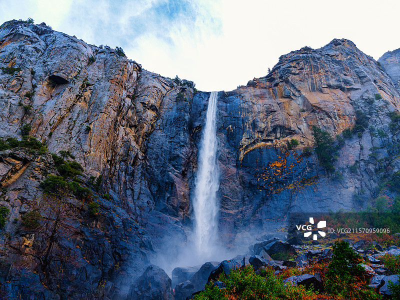 优胜美地瀑布自然风光图片素材