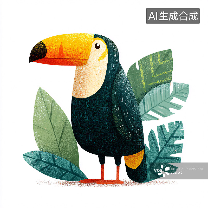 【AI数字艺术】热带雨林中的巨嘴鸟图片素材