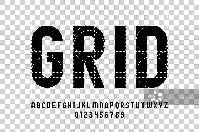 网格指导线字体字母和图片素材