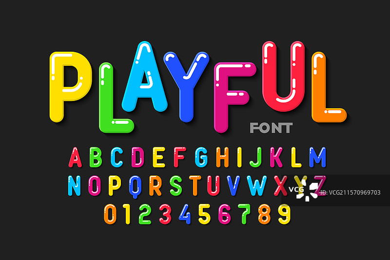 有趣的时尚多彩字体字母和图片素材