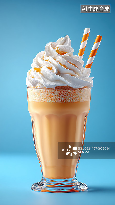 【AI数字艺术】一杯加奶油的奶昔图片素材
