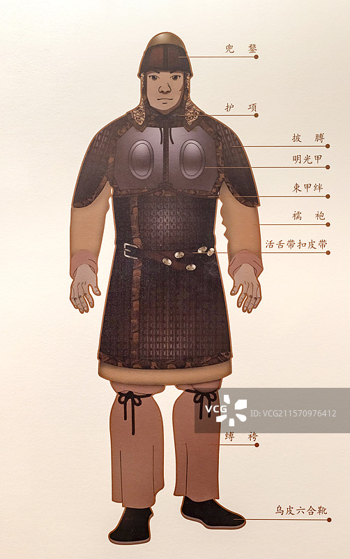 唐代甲胄 明光甲 闵行文化博物馆图片素材