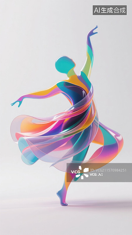 【AI数字艺术】彩色抽象舞蹈人物图片素材