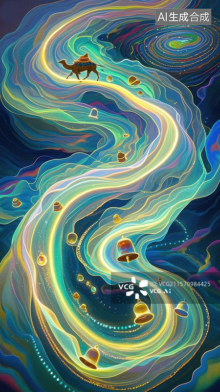 【AI数字艺术】抽象艺术中的奇幻旅程图片素材