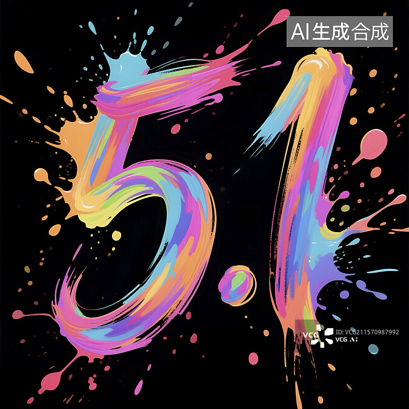 【AI数字艺术】泼墨字体5.1图片素材