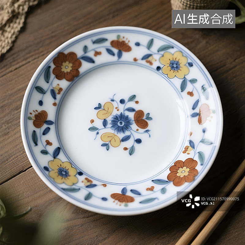 【AI数字艺术】多彩曼陀罗花纹装饰盘图片素材