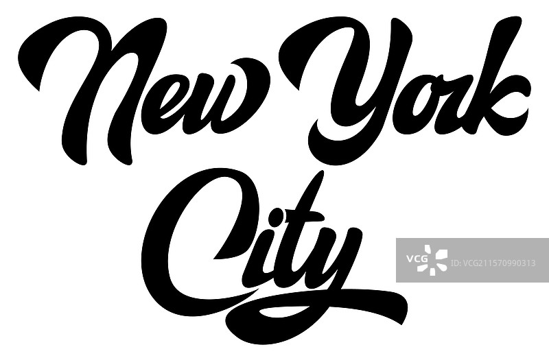 优雅的黑色草书写的纽约市图片素材