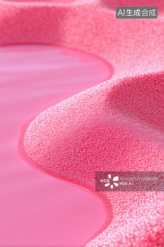 【AI数字艺术】清澈湛蓝海水的粉红色沙滩3D卡通立体插画图片素材