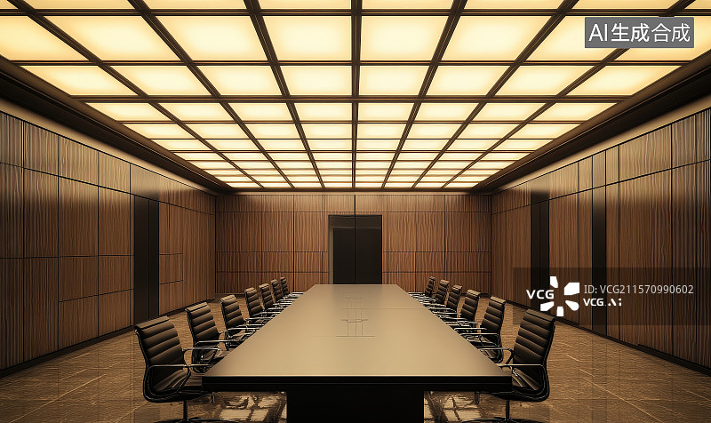 【AI数字艺术】公司办公室区域空间内部会议室图片素材