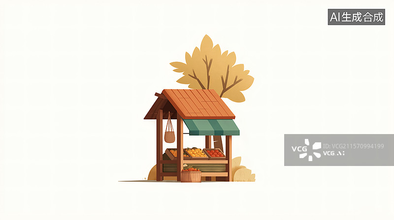 【AI数字艺术】秋日水果摊图片素材