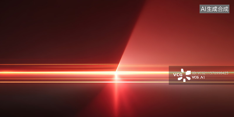 【AI数字艺术】黑色背景下的红色舞台灯光光照效果纯色科技背景图片素材