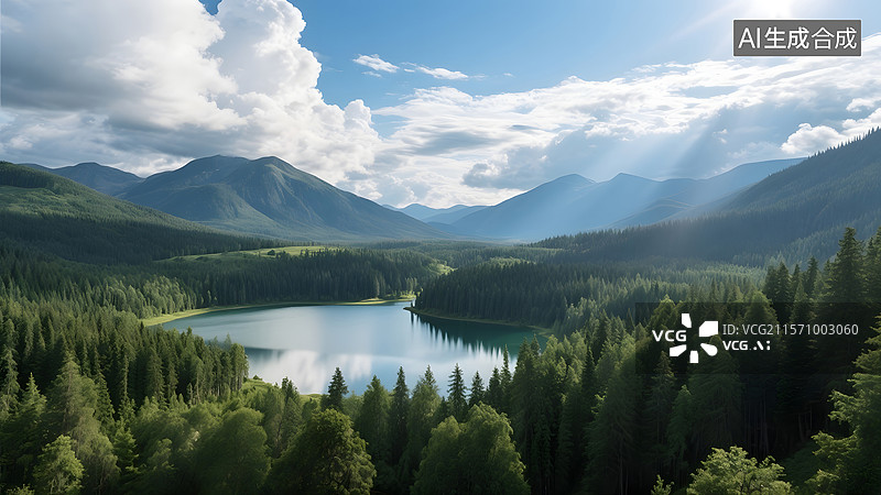 【AI数字艺术】自然风光氛围感震撼背景插画图片素材