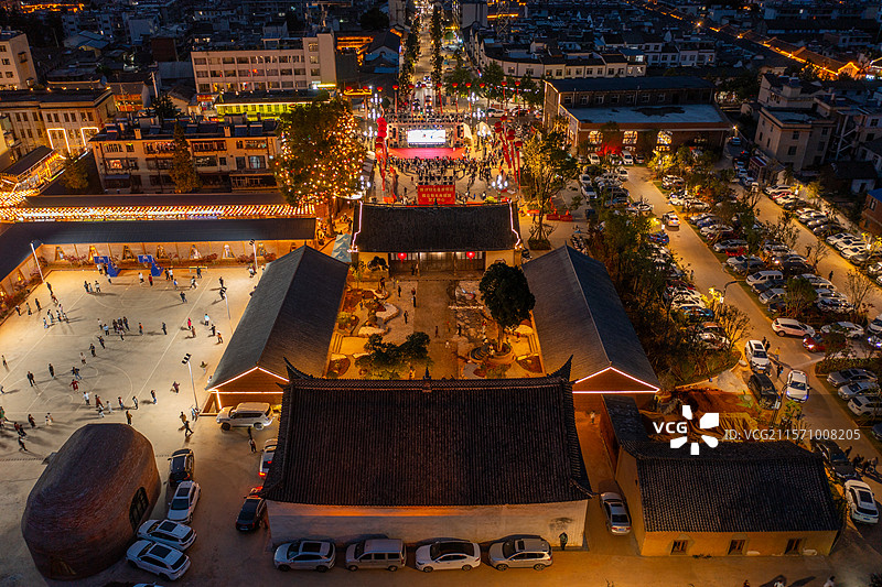 云南省曲靖市会泽古城钱街美食城图片素材