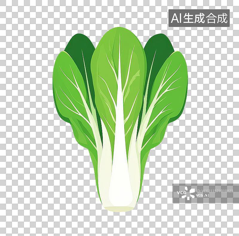 【AI数字艺术】3D渲染免抠图形元素卡通蔬菜青菜白菜图片素材