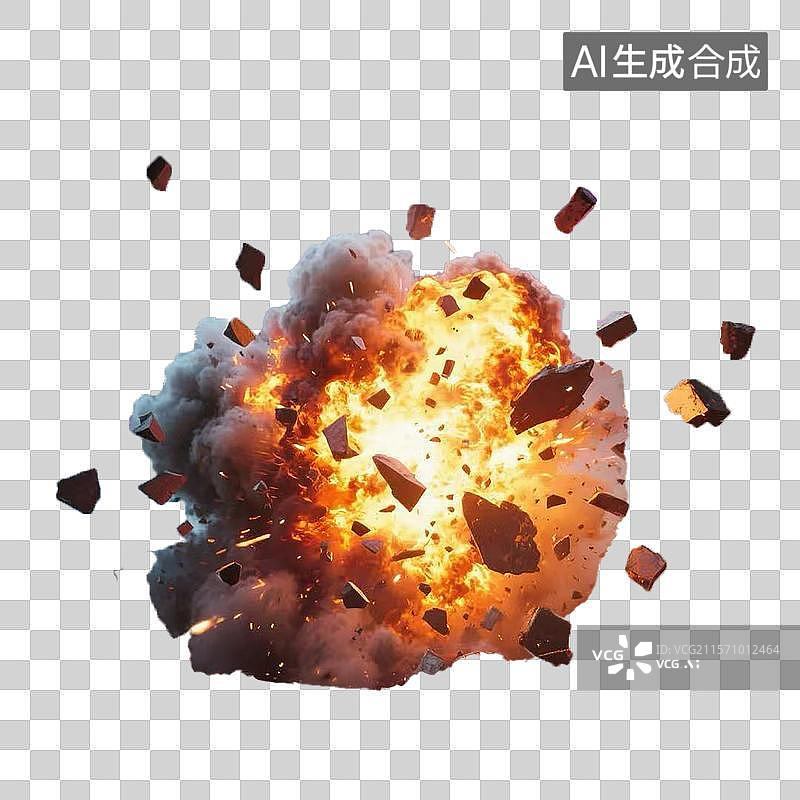 【AI数字艺术】爆炸特效免扣元素图片素材
